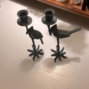 Vintage bird candleholders sold as a pair. Each bird is different.